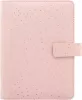 Kalendárium, gyűrűs, betétlapokkal, pocket méret, FILOFAX, Confetti, rózsakvarc (NFX028725)