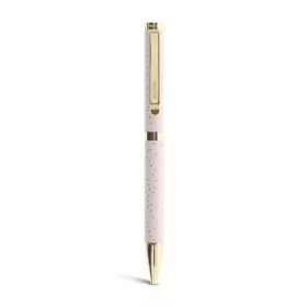   Golyóstoll, 0,8 mm, arany színű klip, rózsaszín tolltest, FILOFAX Confetti, fekete (NFX132707)
