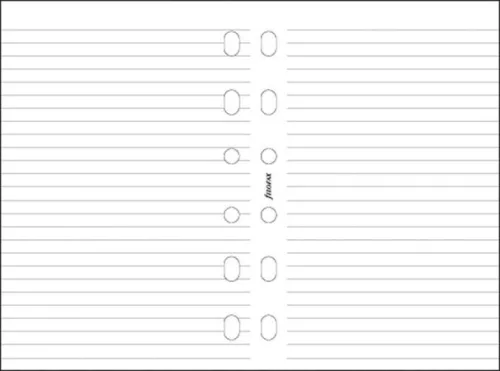 Kalendárium betét, jegyzetlap, pocket méret, vonalas, FILOFAX, fehér (NFX213008)