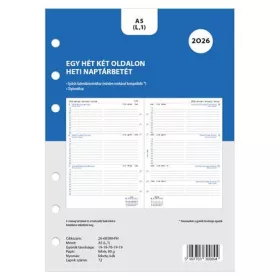   Kalendárium betét, tervező, heti, A5 (L), FILOFAX, 2027 (NFX6858826)