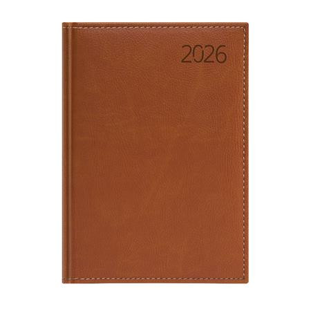 Naptár, tervező, A5, napi, műbőr, TOPTIMER, Business, barna (NKB021BU)