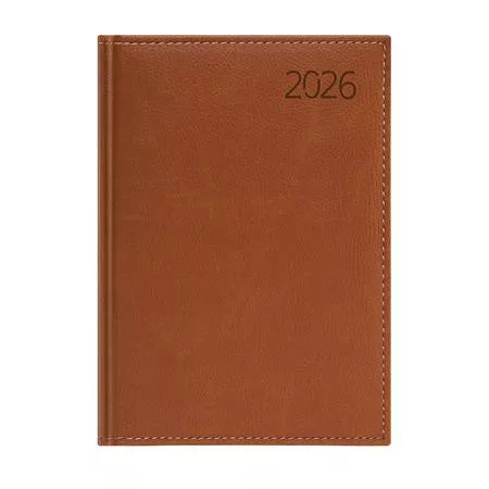 Naptár, tervező, A5, napi, műbőr, TOPTIMER, Business, barna (NKB021BU)