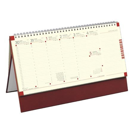Naptár, asztali, álló, TOPTIMER, jegyzetblokkos, bordó (NKC051BOU)