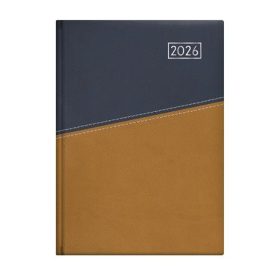   Naptár, tervező, A5, napi, TOPTIMER Duplex, kék-mustár (NKD021KMU)
