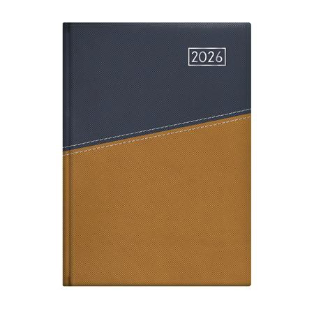 Naptár, tervező, A5, napi, TOPTIMER Duplex, kék-mustár (NKD021KMU)