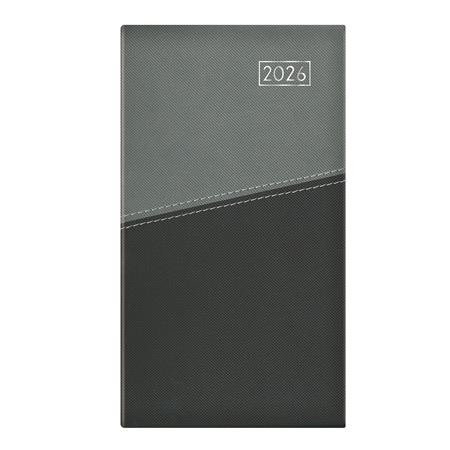 Zsebnaptár, álló elrendezésű, TOPTIMER Duplex, szürke-antracit (NKD035SZAU)