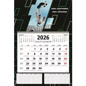   Naptár, fali, diák, 2026/2027 tanév, TOPTIMER, Foci (NKD7630U)