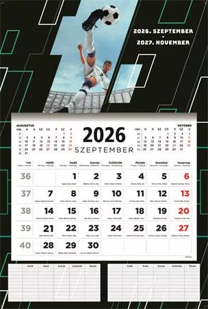 Naptár, fali, diák, 2026/2027 tanév, TOPTIMER, Foci (NKD7630U)