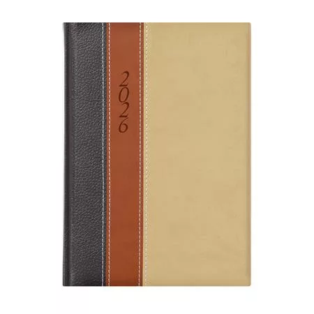 Naptár, tervező, B5, heti, TOPTIMER Fashion, antracit-barna-bézs (NKF011ABBU)