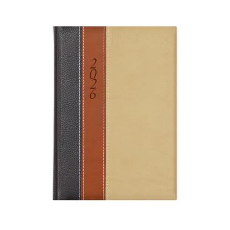 Naptár, tervező, A5, napi, TOPTIMER Fashion, antracit-barna-bézs (NKF021ABBU)