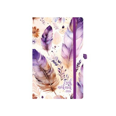 Naptár, tervező, A5, heti, TOPTIMER, Csak Nőknek, lila toll (NKJ018OU)