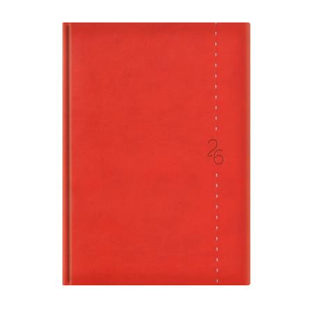 Naptár, tervező, A5, napi, TOPTIMER Linea, piros (NKL021PU)