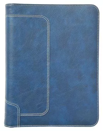 Kalendárium, gyűrűs, betétlapokkal, L, fényes műbőr, SATURNUS, 227, kék (NKL227K)