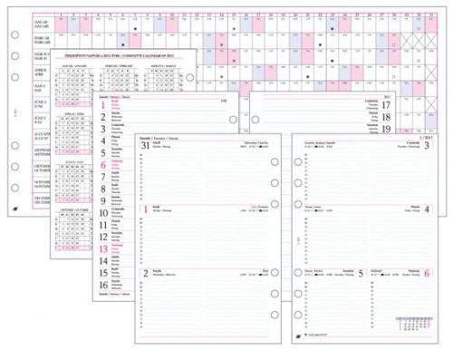 Kalendárium betét, tervező, heti, L, SATURNUS, fehér 2024 (NKL311F)