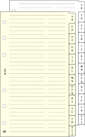 Kalendárium betét, telefonregiszter, L, SATURNUS, chamois (NKL315)