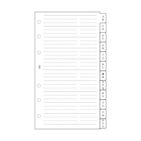 Kalendárium betét, telefonregiszter, L, SATURNUS, fehér (NKL315F)