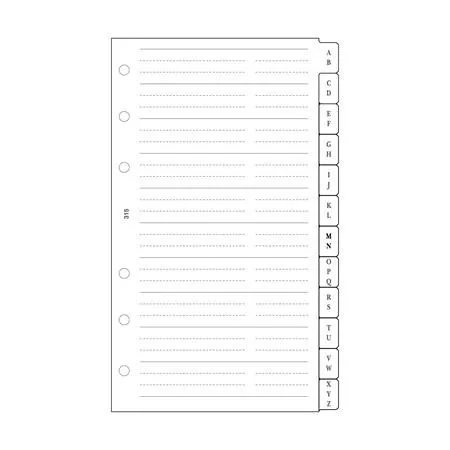Kalendárium betét, telefonregiszter, L, SATURNUS, fehér (NKL315F)