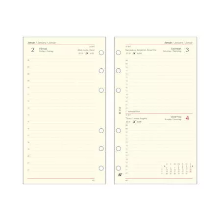 Kalendárium betét, tervező, napi, M, SATURNUS, chamois 2026 (NKM312U)