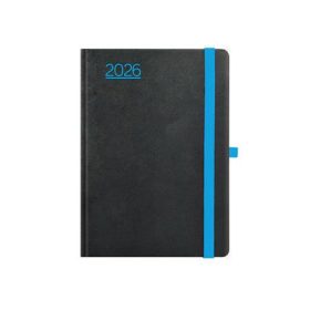   Naptár, tervező, B6, heti, TOPTIMER, Nero, fekete-kék (NKN012KU)