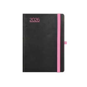   Naptár, tervező, B6, heti, TOPTIMER, Nero, fekete-pink (NKN012PU)