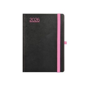   Naptár, tervező, A5, heti, TOPTIMER, Nero, fekete-pink (NKN015PU)