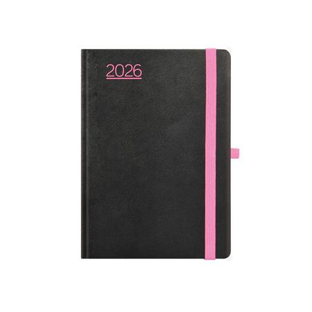Naptár, tervező, A5, heti, TOPTIMER, Nero, fekete-pink (NKN015PU)