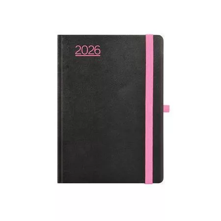 Naptár, tervező, A5, heti, TOPTIMER, Nero, fekete-pink (NKN015PU)