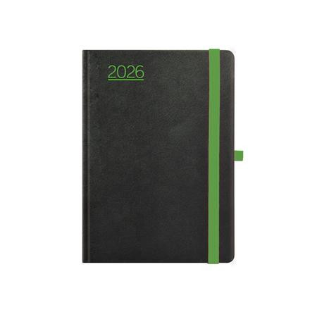 Naptár, tervező, A5, heti, TOPTIMER, Nero, fekete-zöld (NKN015ZU)