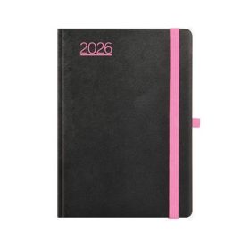   Naptár, tervező, A5, napi, TOPTIMER, Nero, fekete-pink (NKN021PU)