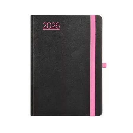 Naptár, tervező, A5, napi, TOPTIMER, Nero, fekete-pink (NKN021PU)