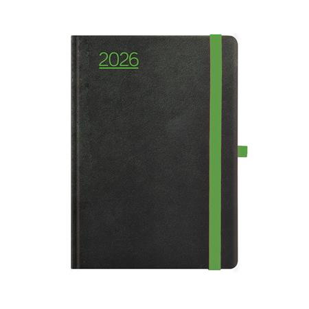 Naptár, tervező, A5, napi, TOPTIMER, Nero, fekete-zöld (NKN021ZU)
