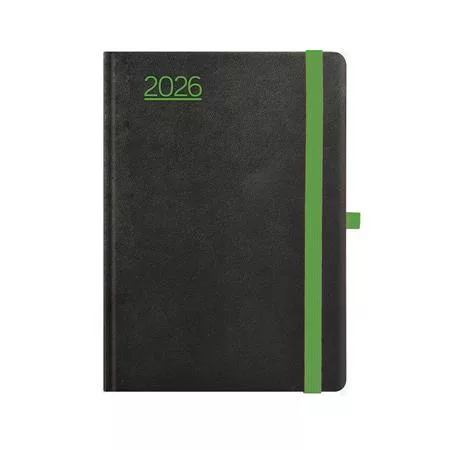 Naptár, tervező, A5, napi, TOPTIMER, Nero, fekete-zöld (NKN021ZU)