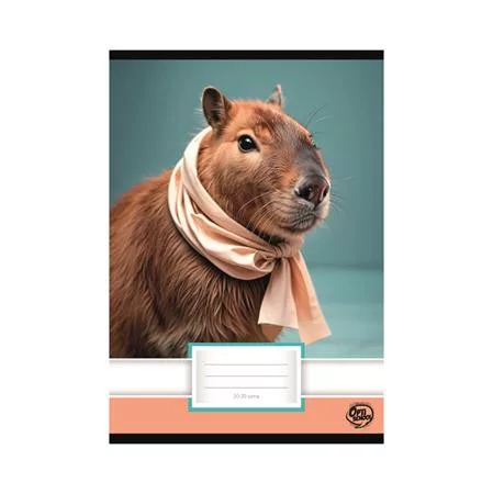 Füzet, tűzött, A5, sima, 32 lap, OPTISCHOOL, 20-32, Capybara (NKOP2032K)