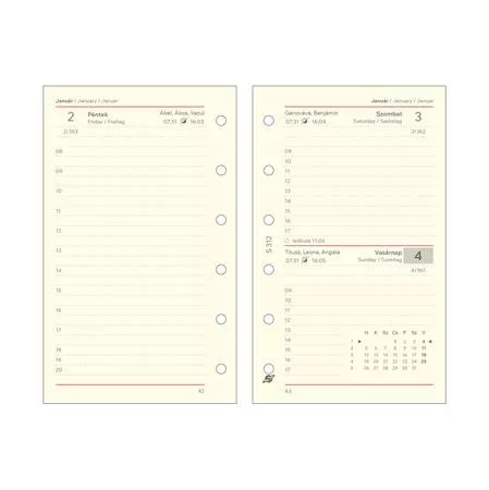 Kalendárium betét, tervező, napi, S, SATURNUS, chamois 2026 (NKS312U)