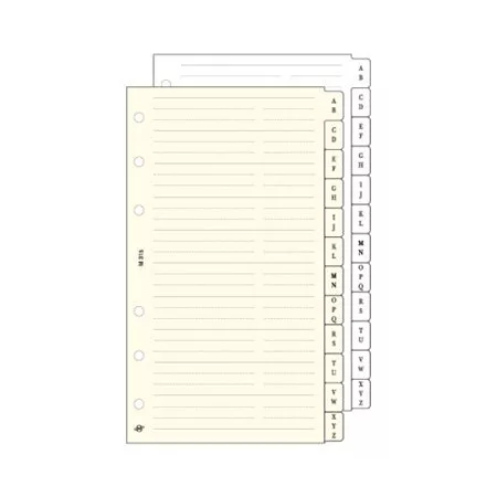 Kalendárium betét, telefonregiszter, S, SATURNUS, fehér (NKS315F)