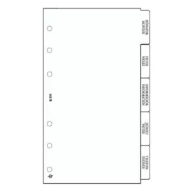   Kalendárium betét, elválasztólap, S, SATURNUS, fehér (NKS330F)