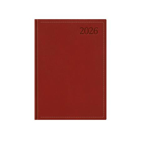 Naptár, tervező, B6, napi, TOPTIMER Traditional, bordó (NKT022BU)
