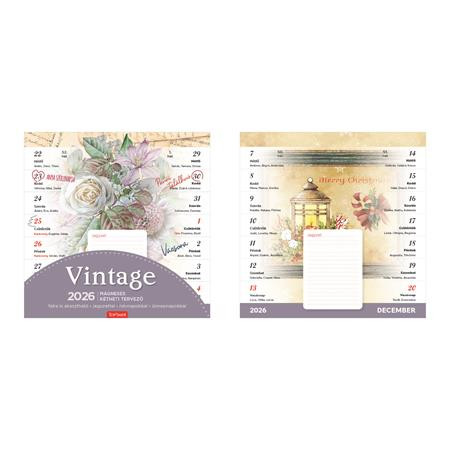 Naptár, fali, mágneses, kétheti, TOPTIMER, vintage (NKT0900004U)