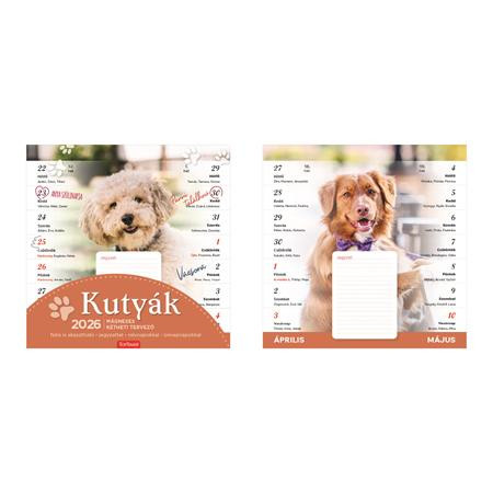 Naptár, fali, mágneses, kétheti, TOPTIMER, kutyák (NKT090002U)