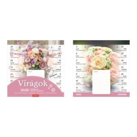   Naptár, fali, mágneses, kétheti, TOPTIMER, virágok (NKT090003U)