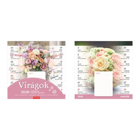 Naptár, fali, mágneses, kétheti, TOPTIMER, virágok (NKT090003U)