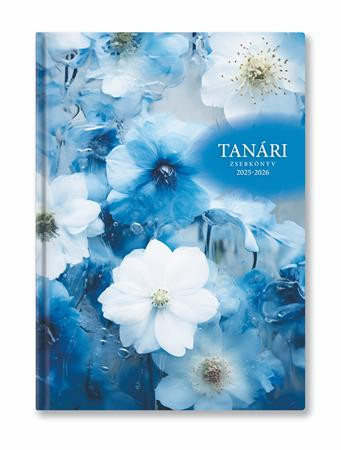Tanári zsebkönyv, 2025/2026 tanév, A5, heti, TOPTIMER, kék virág (NKTK25)
