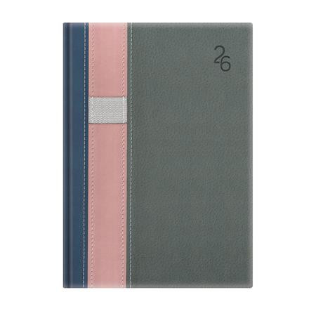 Naptár, tervező, A5, napi, TOPTIMER Vario, kék-rózsaszín-szürke (NKV021KRSZU)