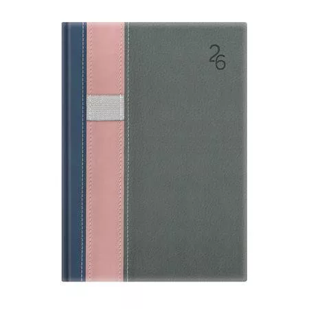Naptár, tervező, A5, napi, TOPTIMER Vario, kék-rózsaszín-szürke (NKV021KRSZU)