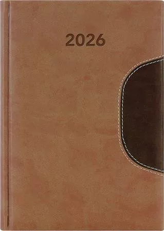 Naptár, tervező, A5, napi, DAYLINER Memphis, barna-csokoládé (NMA5BCSU)