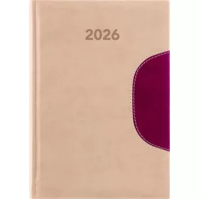   Naptár, tervező, A5, napi, DAYLINER Memphis, bézs-padlizsán (NMA5BPU)