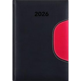   Naptár, tervező, A5, napi, DAYLINER Memphis, fekete-piros (NMA5FKPU)