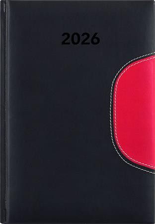 Naptár, tervező, A5, napi, DAYLINER Memphis, fekete-piros (NMA5FKPU)