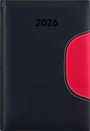 Naptár, tervező, A5, napi, DAYLINER Memphis, fekete-piros (NMA5FKPU)