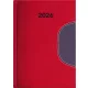 Naptár, tervező, A5, napi, DAYLINER Memphis, piros-szürke (NMA5PSZU)